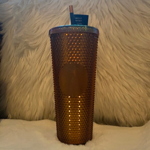 NWT Starbucks 50th Anniversary Gold Honeycomb Venti Tumbler